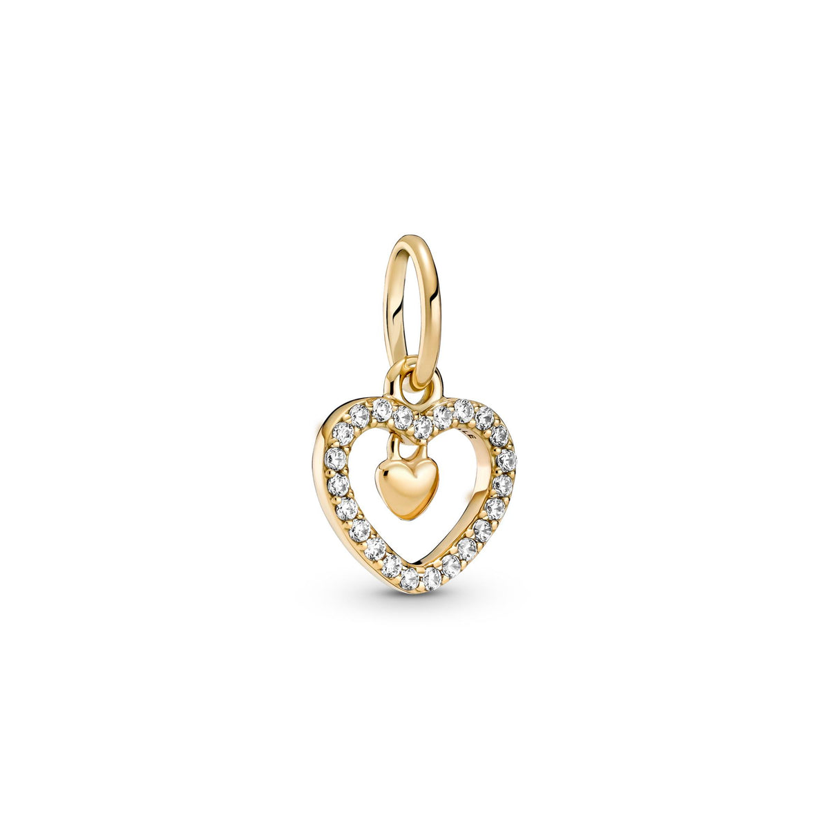 Pandora Moments Charm Pendant Double Cœur Scintillant 759142C01