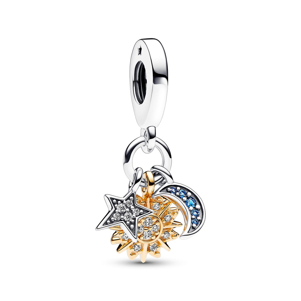 Pandora Moments Charm Pendant Triple Céleste Bicolore 762676C01