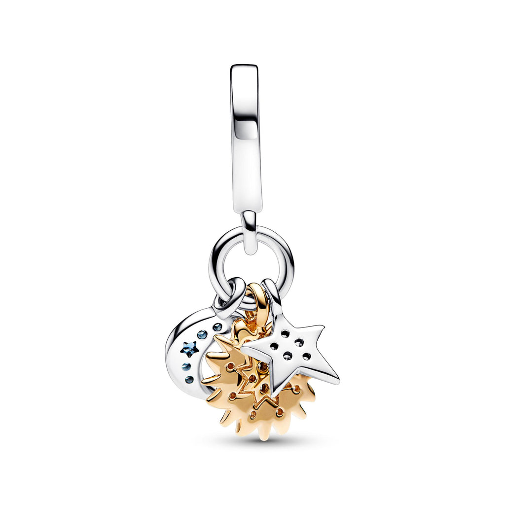 Pandora Moments Charm Pendant Triple Céleste Bicolore 762676C01