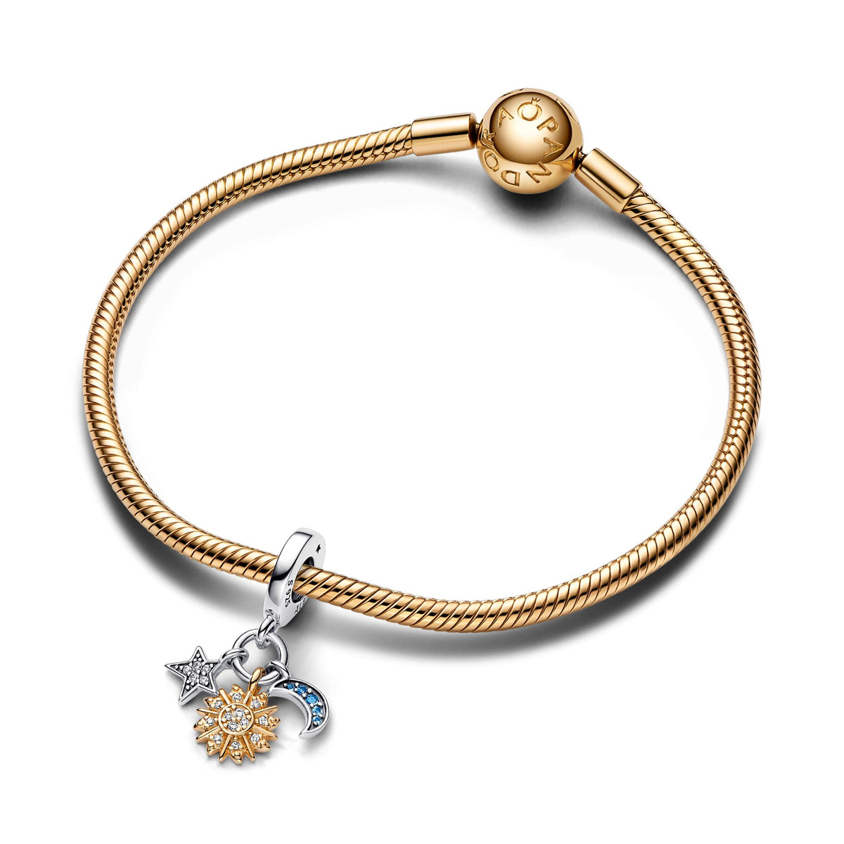 Pandora Moments Charm Pendant Triple Céleste Bicolore 762676C01