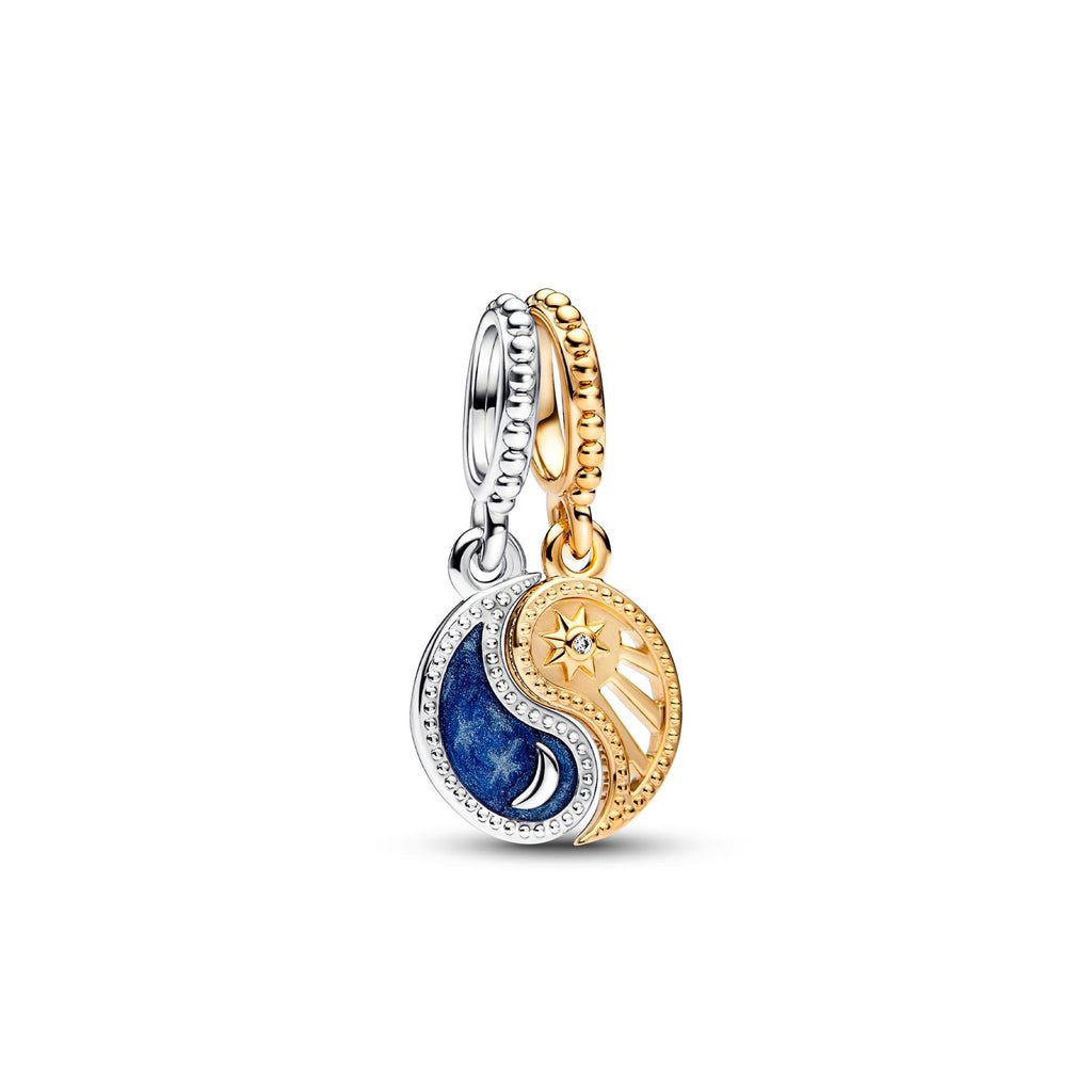 Pandora Moments Charm Pendant Soleil & Lune Séparable Bicolore 762678C01