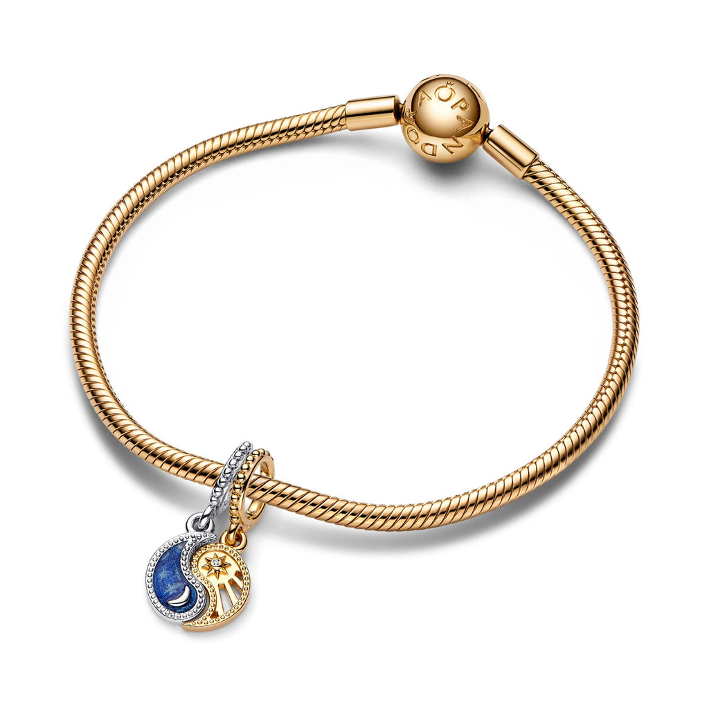 Pandora Moments Charm Pendant Soleil & Lune Séparable Bicolore 762678C01