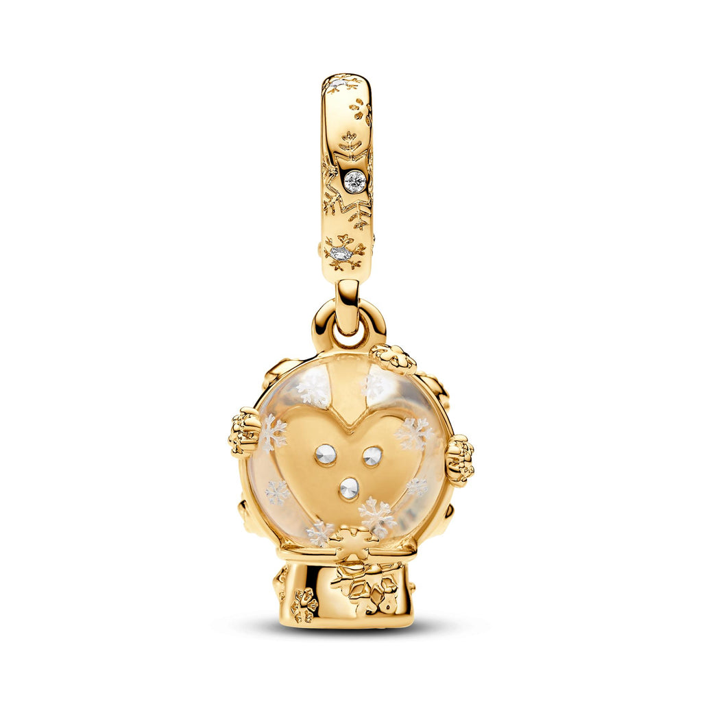 Pandora Moments Charm Pendant Boule à Neige Flocon de Neige Cœur 762825C01