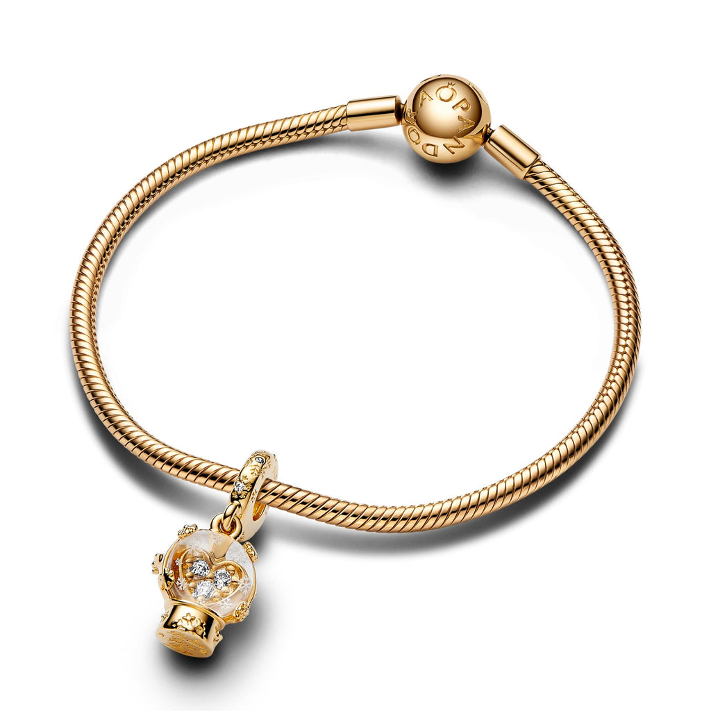 Pandora Moments Charm Pendant Boule à Neige Flocon de Neige Cœur 762825C01