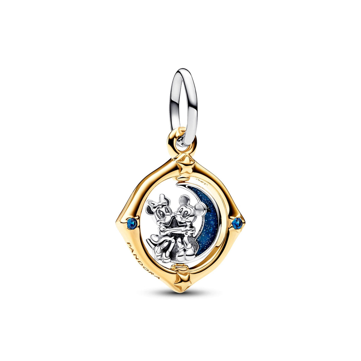 Pandora Disney Charm Pendant Disney Lune Tournoyante Bicolore Mickey & Minnie 762955C01