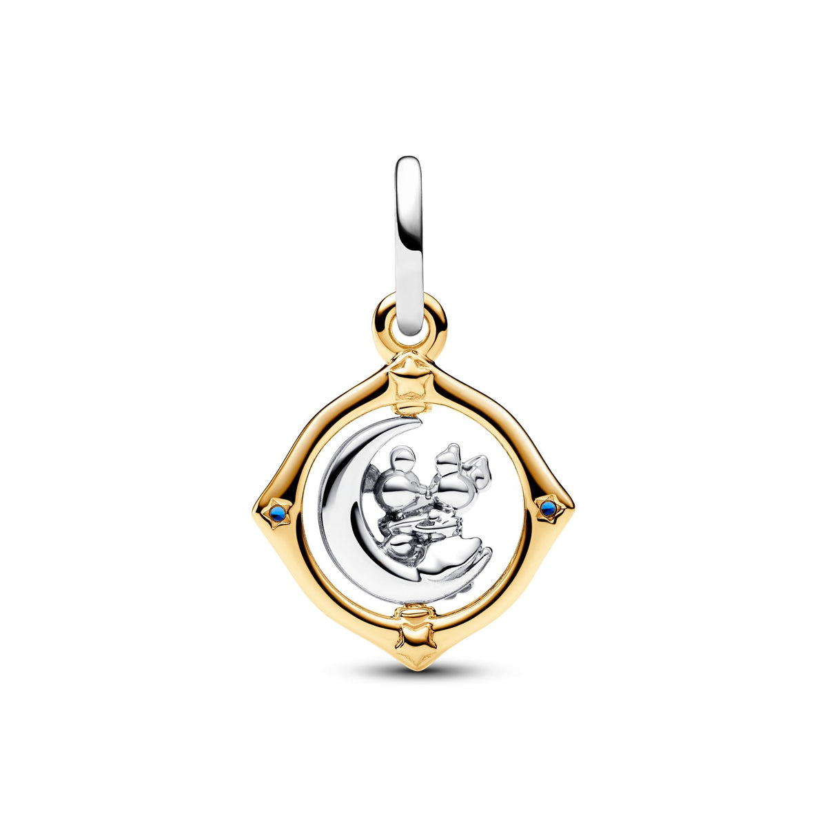 Pandora Disney Charm Pendant Disney Lune Tournoyante Bicolore Mickey & Minnie 762955C01