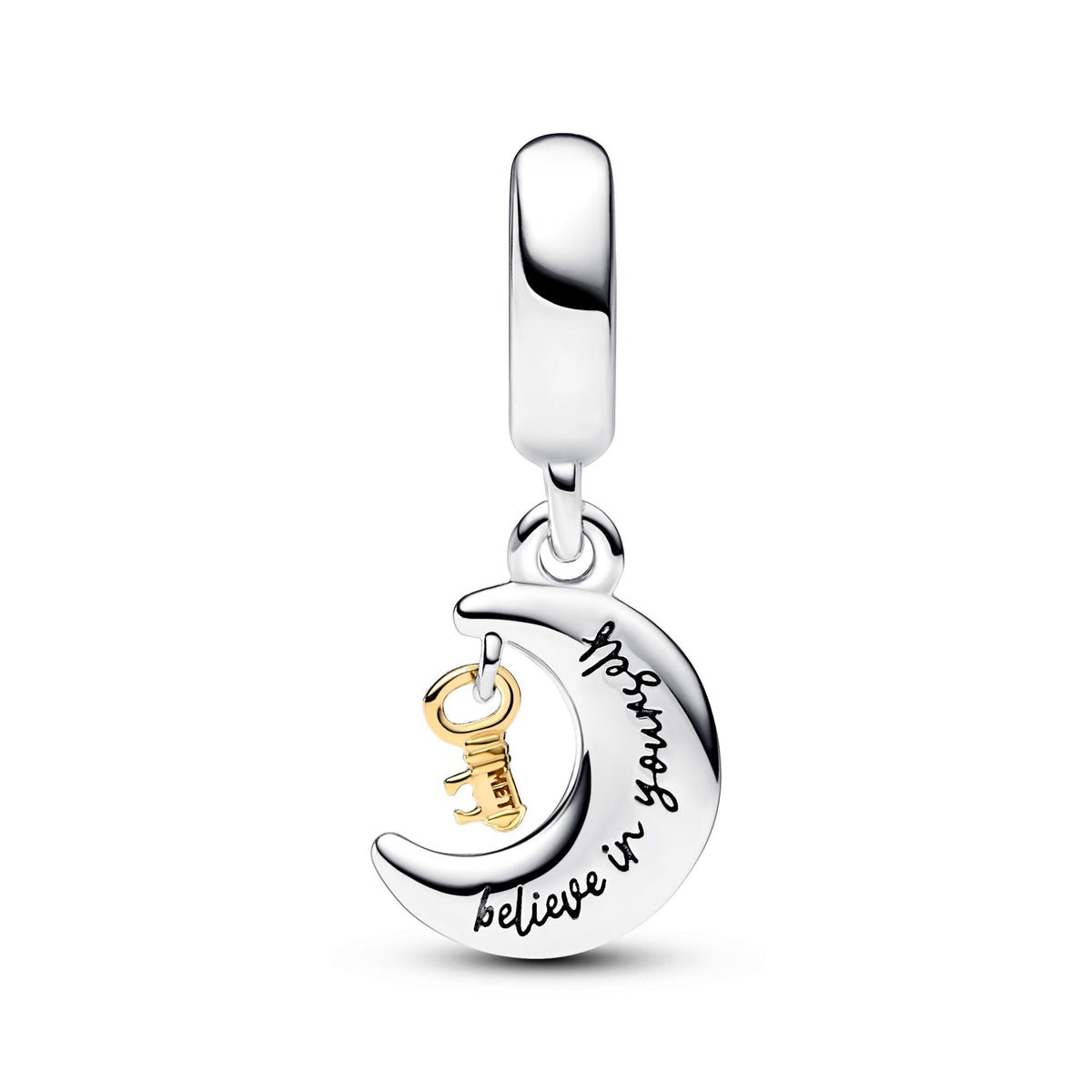 Pandora Moments Charm Pendant Clé & Lune Bicolore 762985C01