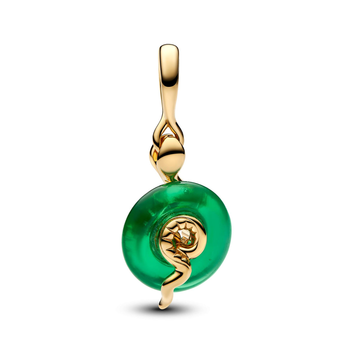 Pandora Moments Charm Pendant en Verre de Murano Vert Serpent 763617C01