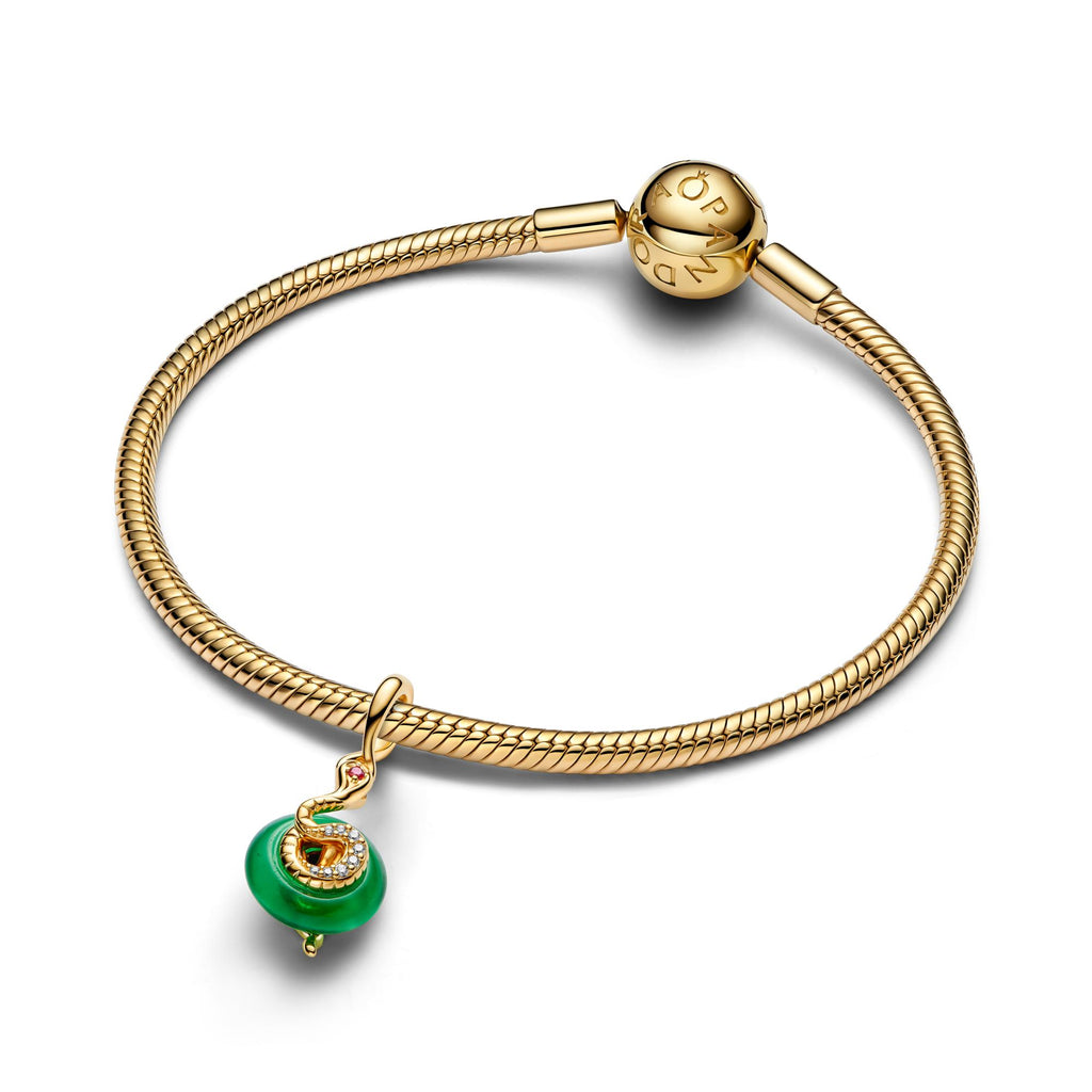 Pandora Moments Charm Pendant en Verre de Murano Vert Serpent 763617C01
