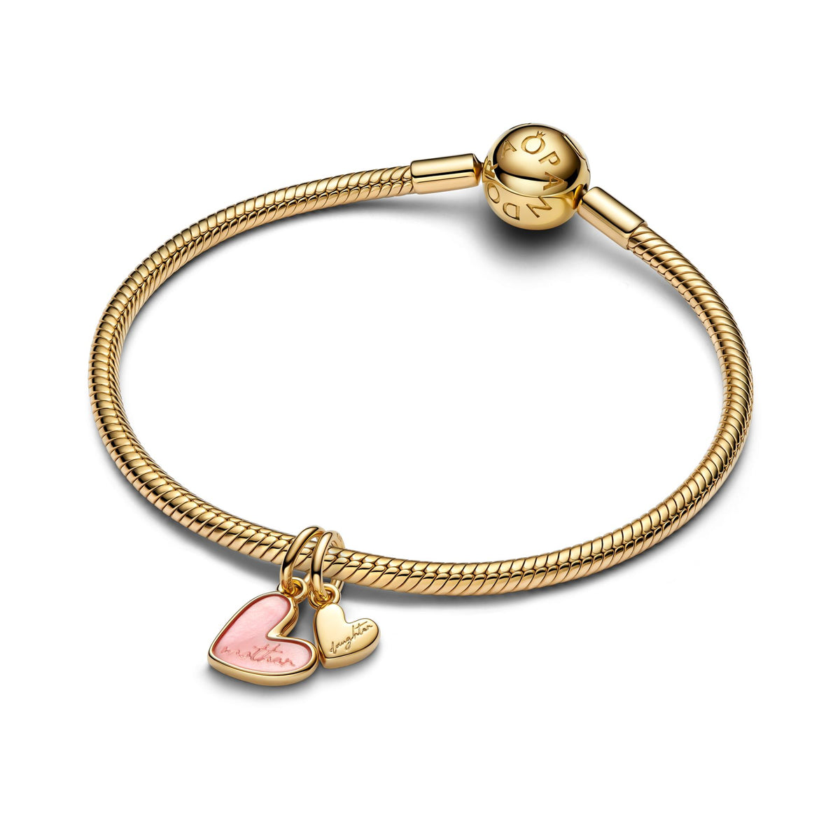Pandora Moments Charm Pendant Séparable Mère & Fille Rose 763766C01
