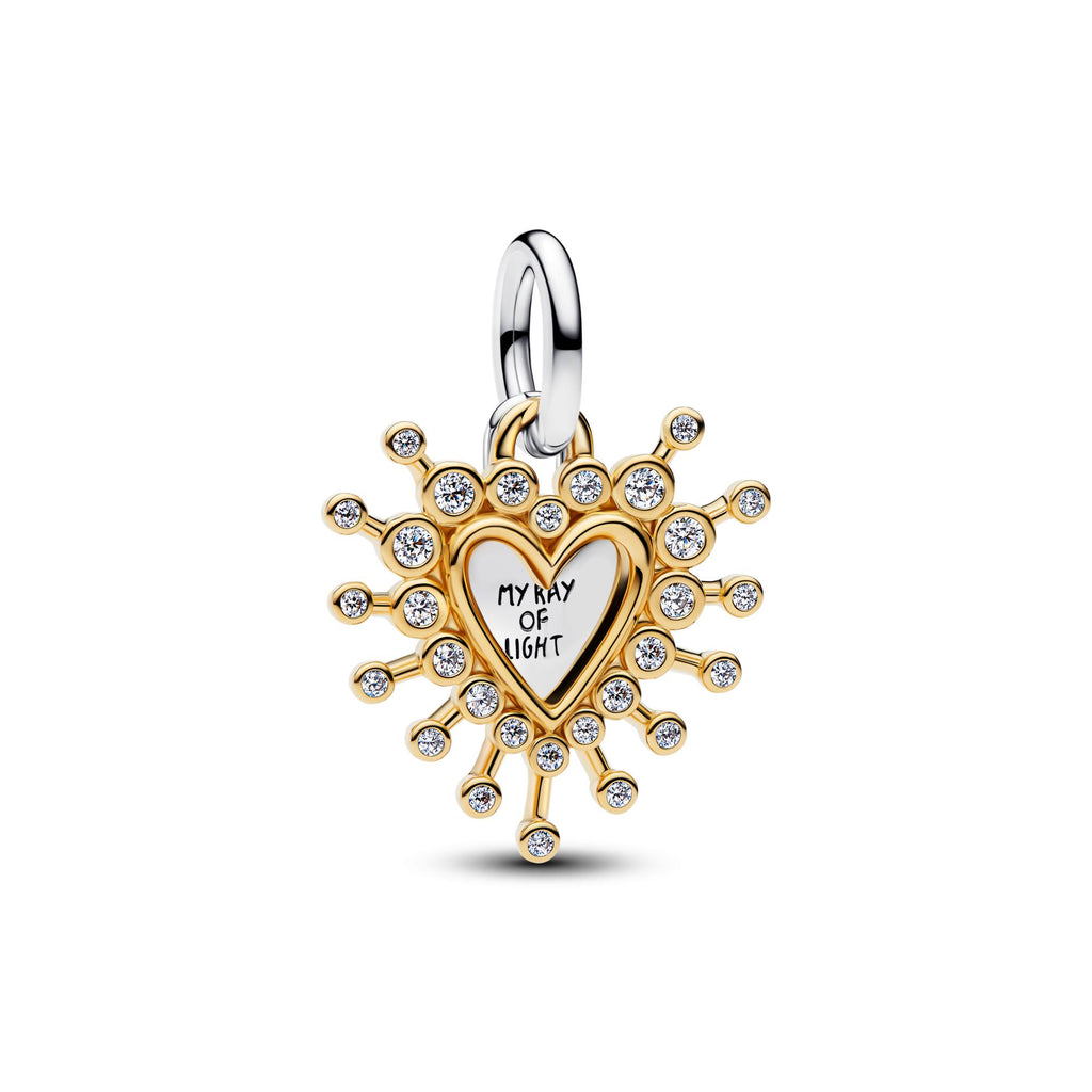 Pandora Moments Charm Pendant Double Cœur Étincelant 764141C01