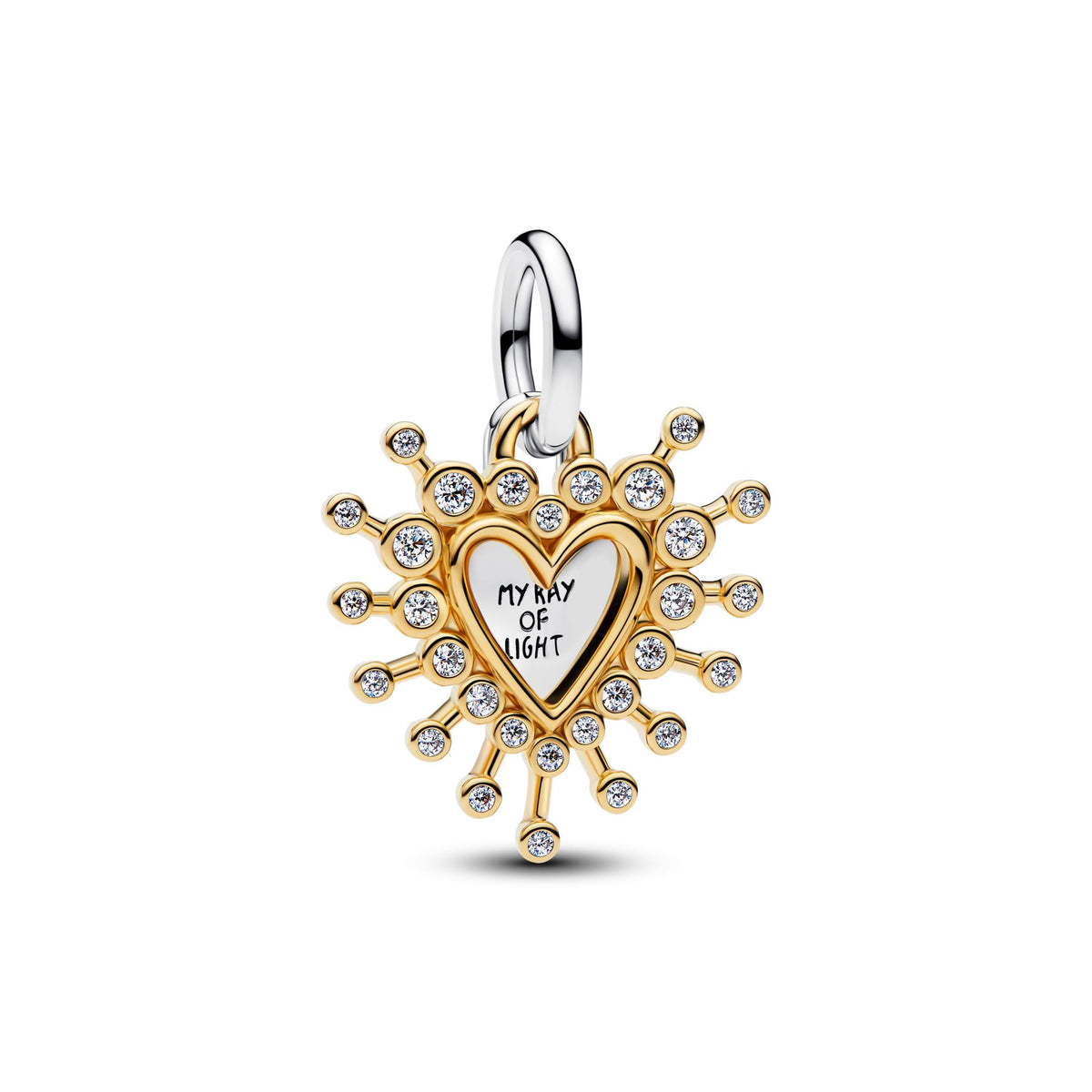 Pandora Moments Charm Pendant Double Cœur Étincelant 764141C01