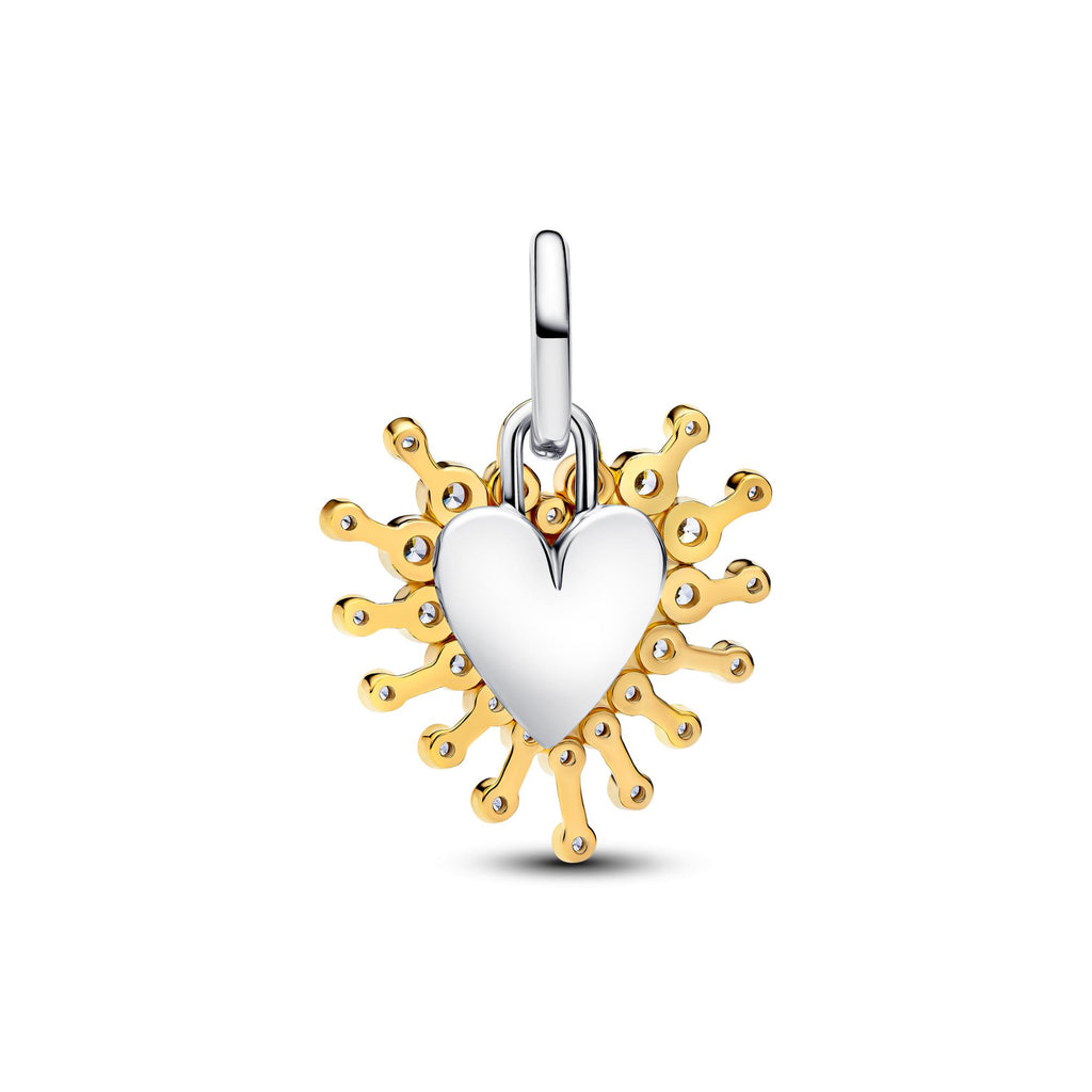 Pandora Moments Charm Pendant Double Cœur Étincelant 764141C01