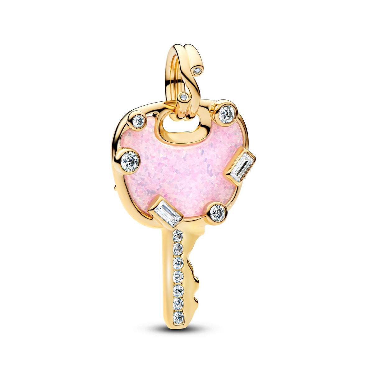 Pandora Moments Grand Charm Pendant Clé Amour Rose Opalescent 764349C01