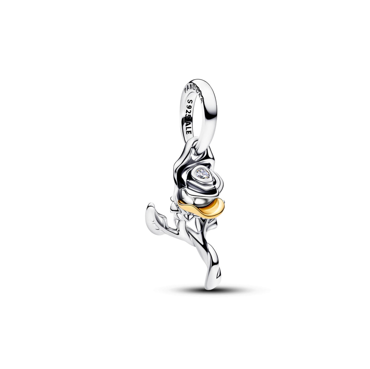 Pandora Disney Charm Pendant Rose Enchantée de la Belle, Diamant de Synthèse 764405C01