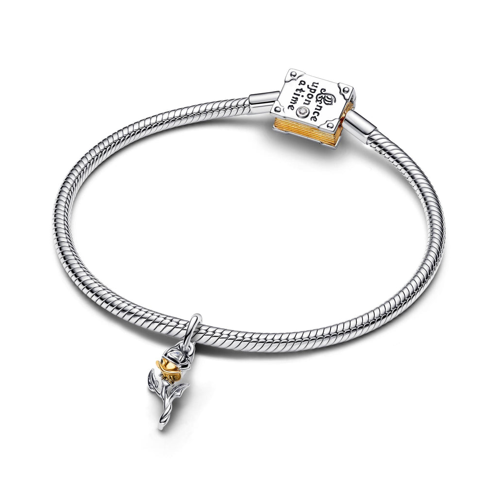 Pandora Disney Charm Pendant Rose Enchantée de la Belle, Diamant de Synthèse 764405C01