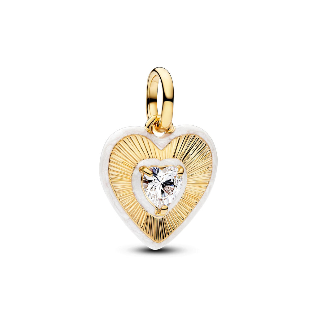 Pandora ME Charm Médaillon Cœur Blanc Rayonnant 764409C01