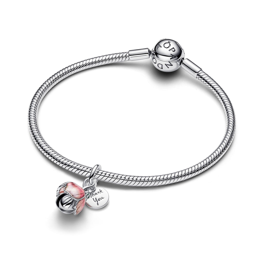 Pandora Moments Charm Pendant Fleur Éclose Bicolore 764453C01