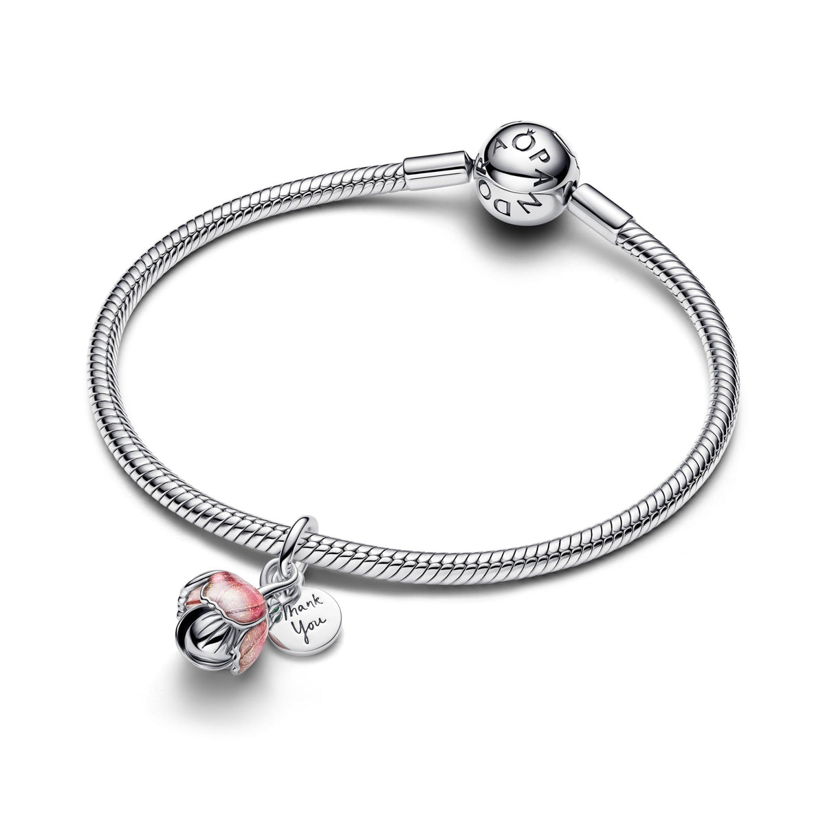 Pandora Moments Charm Pendant Fleur Éclose Bicolore 764453C01