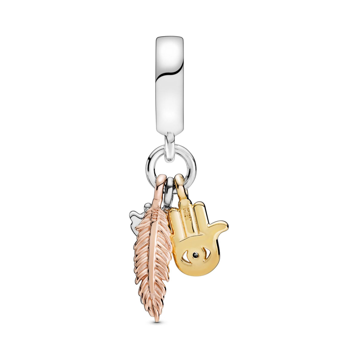 Pandora Moments Charm Pendant Spiritualité Main de Fatma, Œil qui voit tout & Plume 768785C01