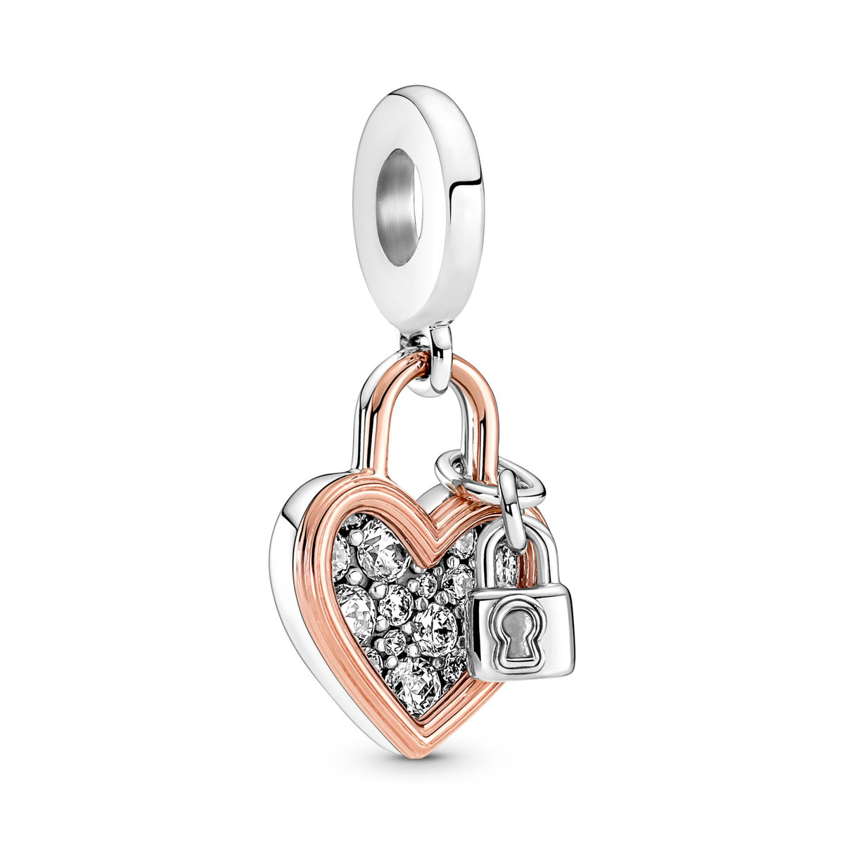 Pandora Moments Charm Pendant Double Cadenas Cœur 780087C01
