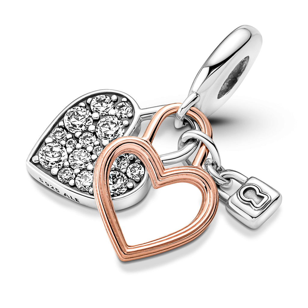 Pandora Moments Charm Pendant Double Cadenas Cœur 780087C01