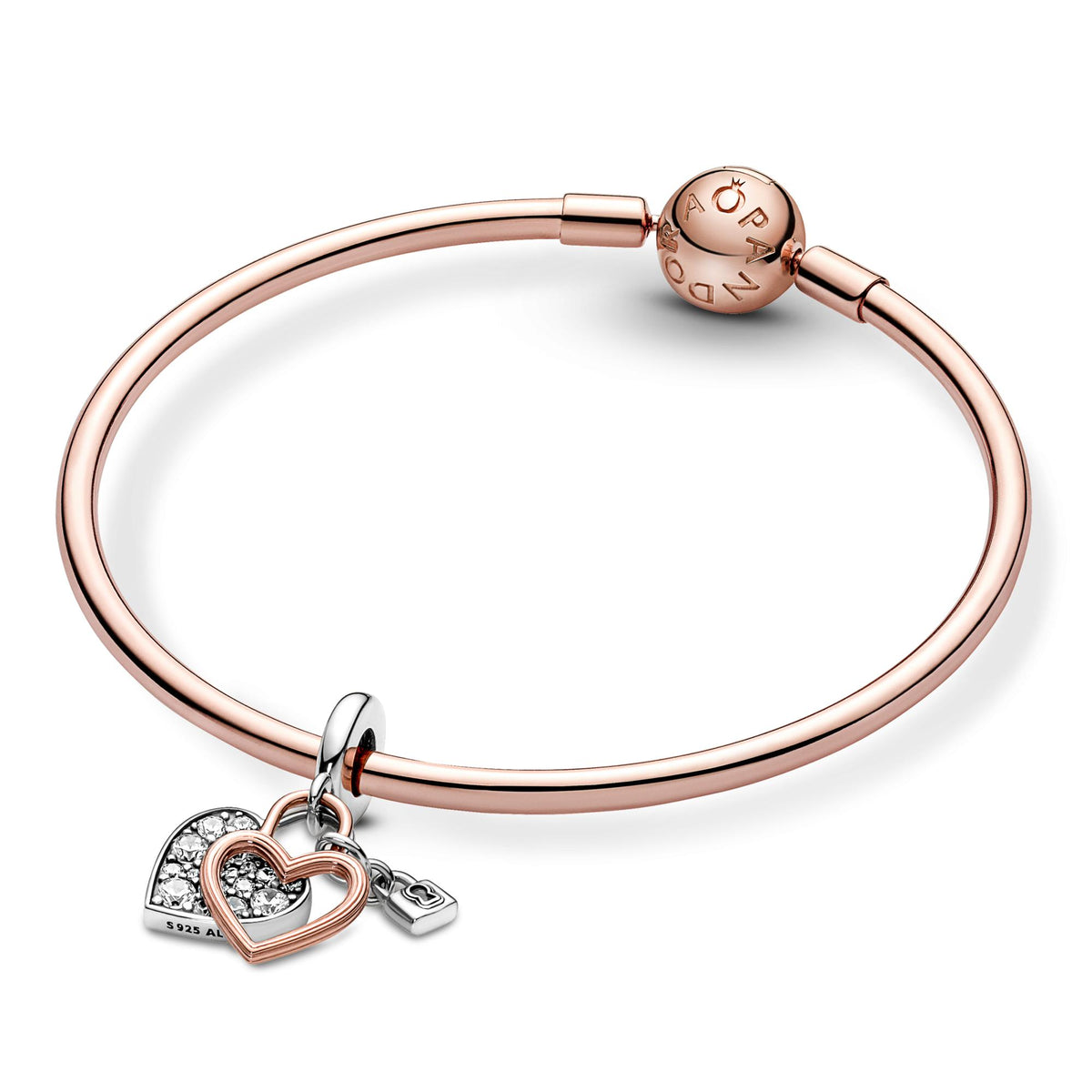 Pandora Moments Charm Pendant Double Cadenas Cœur 780087C01