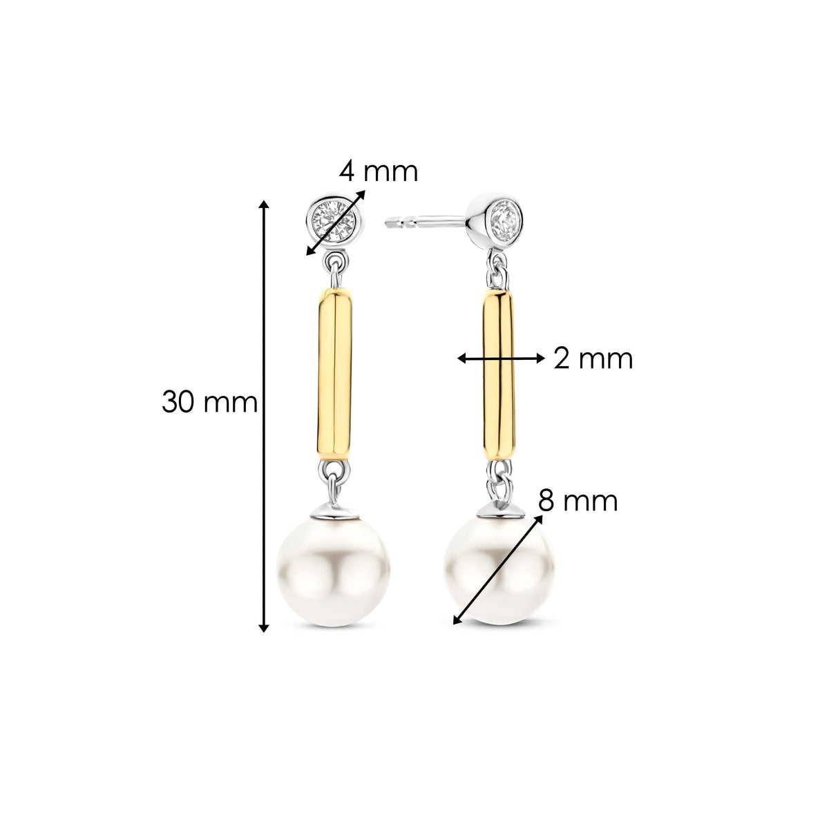 Ti Sento Milano Boucles d'oreilles pendantes Perles 78011YP