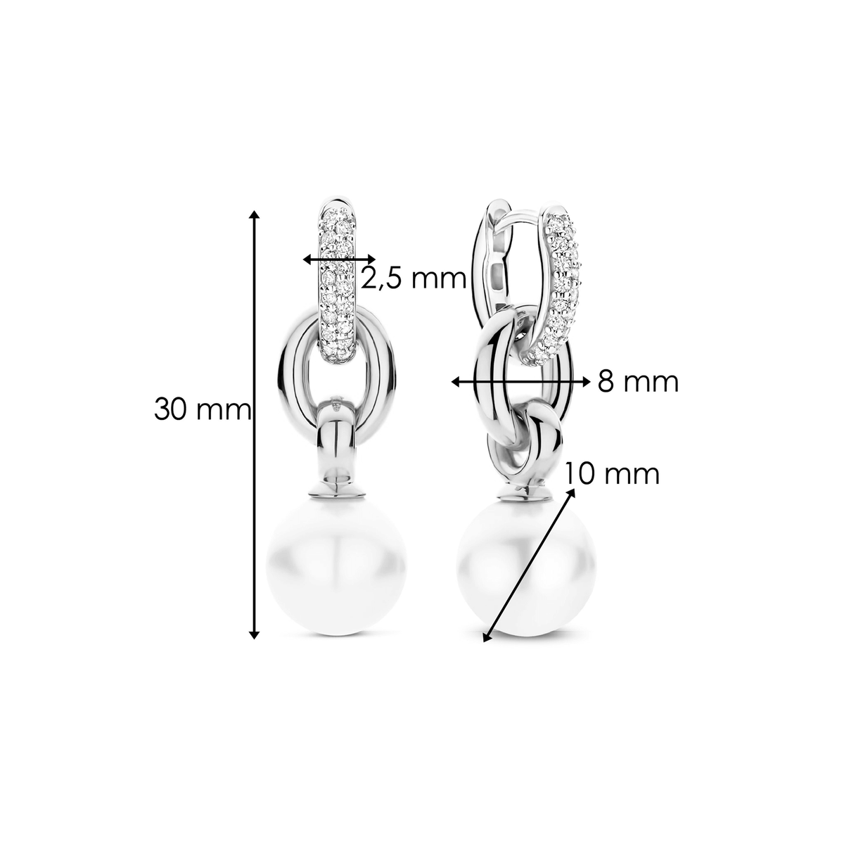 Ti Sento Milano Boucles d'oreilles Perles 78016PW