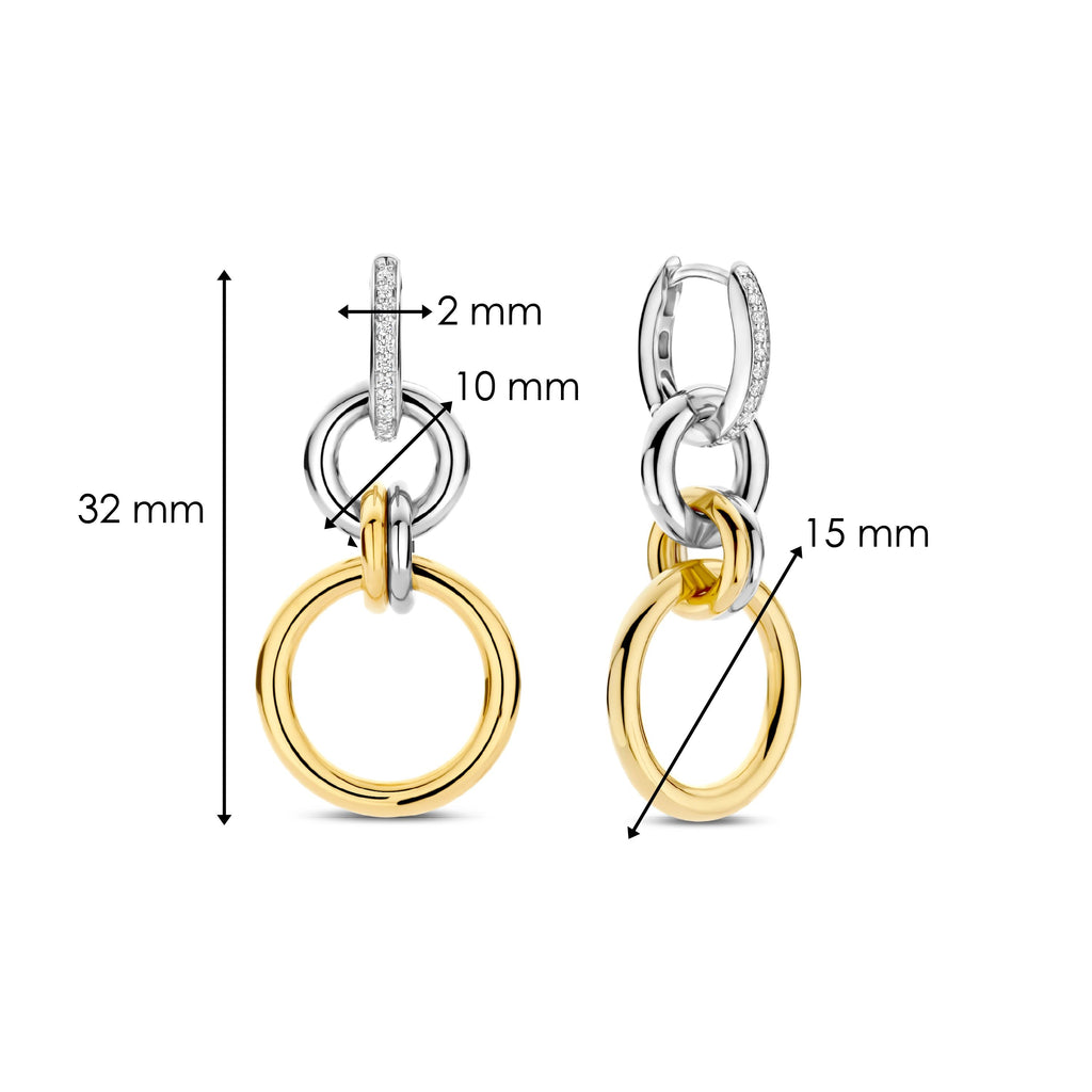 Ti Sento Milano Boucles d'oreilles pendantes Cercles 78018ZY