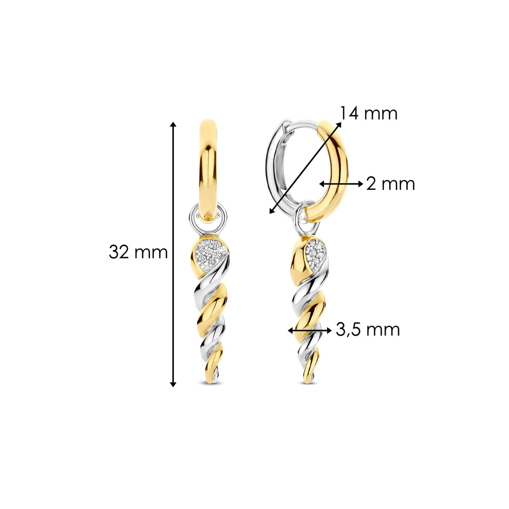 Ti Sento Milano Boucles d'oreilles pendantes Cercles 78020ZY