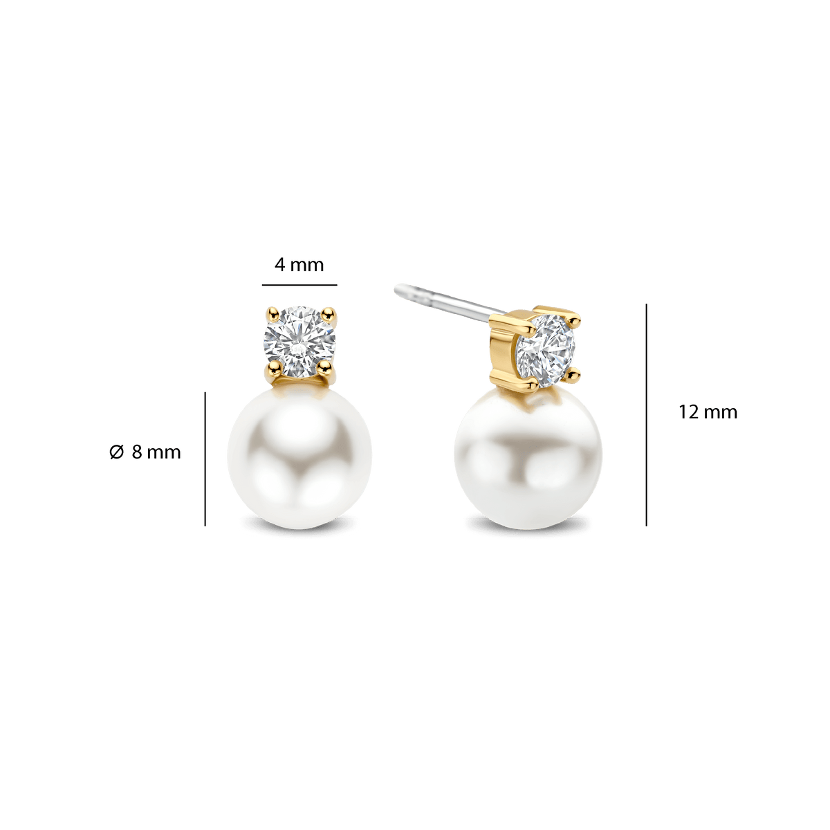 Ti Sento Milano Puces d'oreilles Perles 78060YP