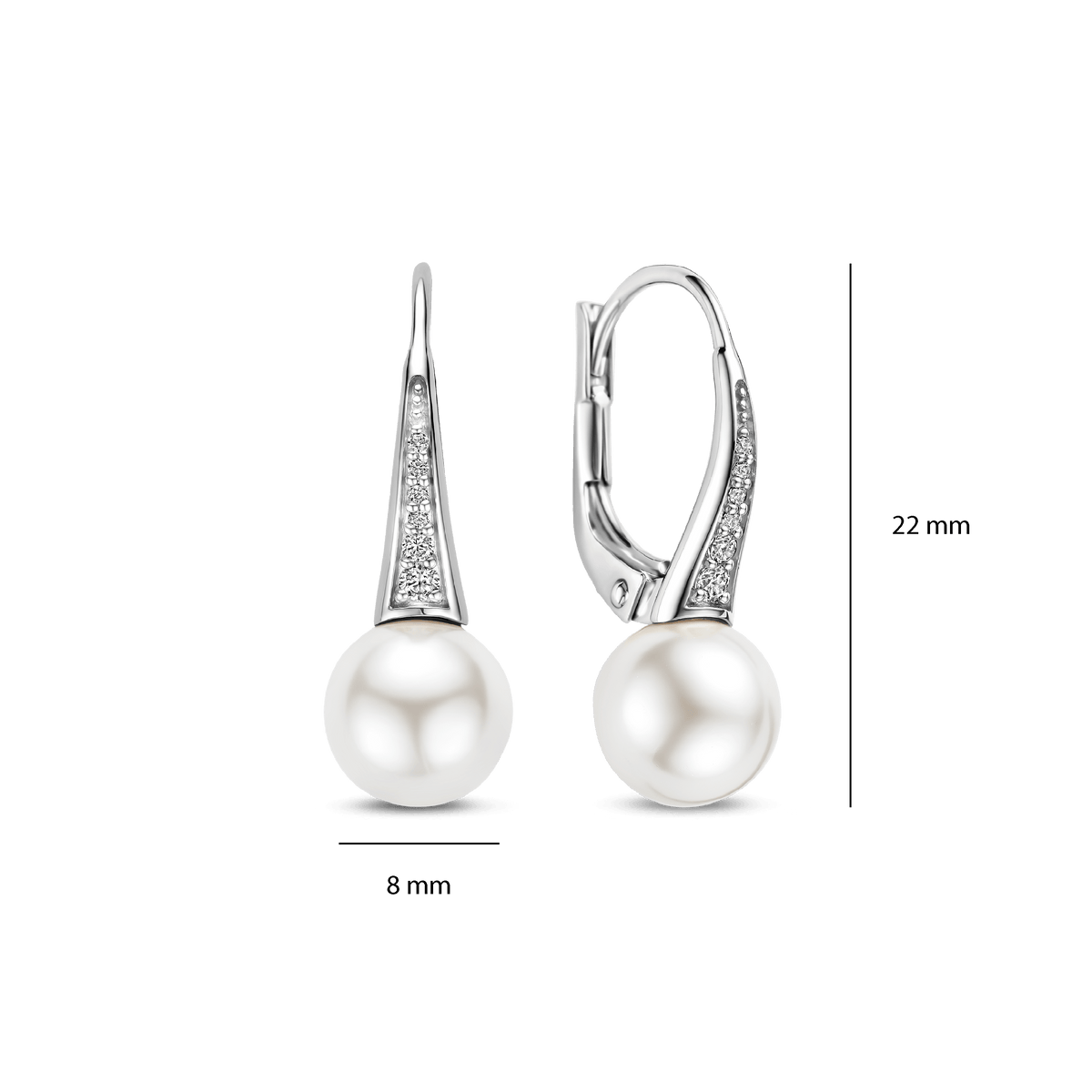 Ti Sento Milano Boucles d'oreilles pendantes Perles 78061PW