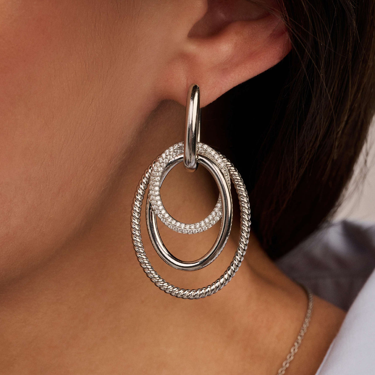 Ti Sento Milano Boucles d'oreilles pendantes Structures 78067ZI