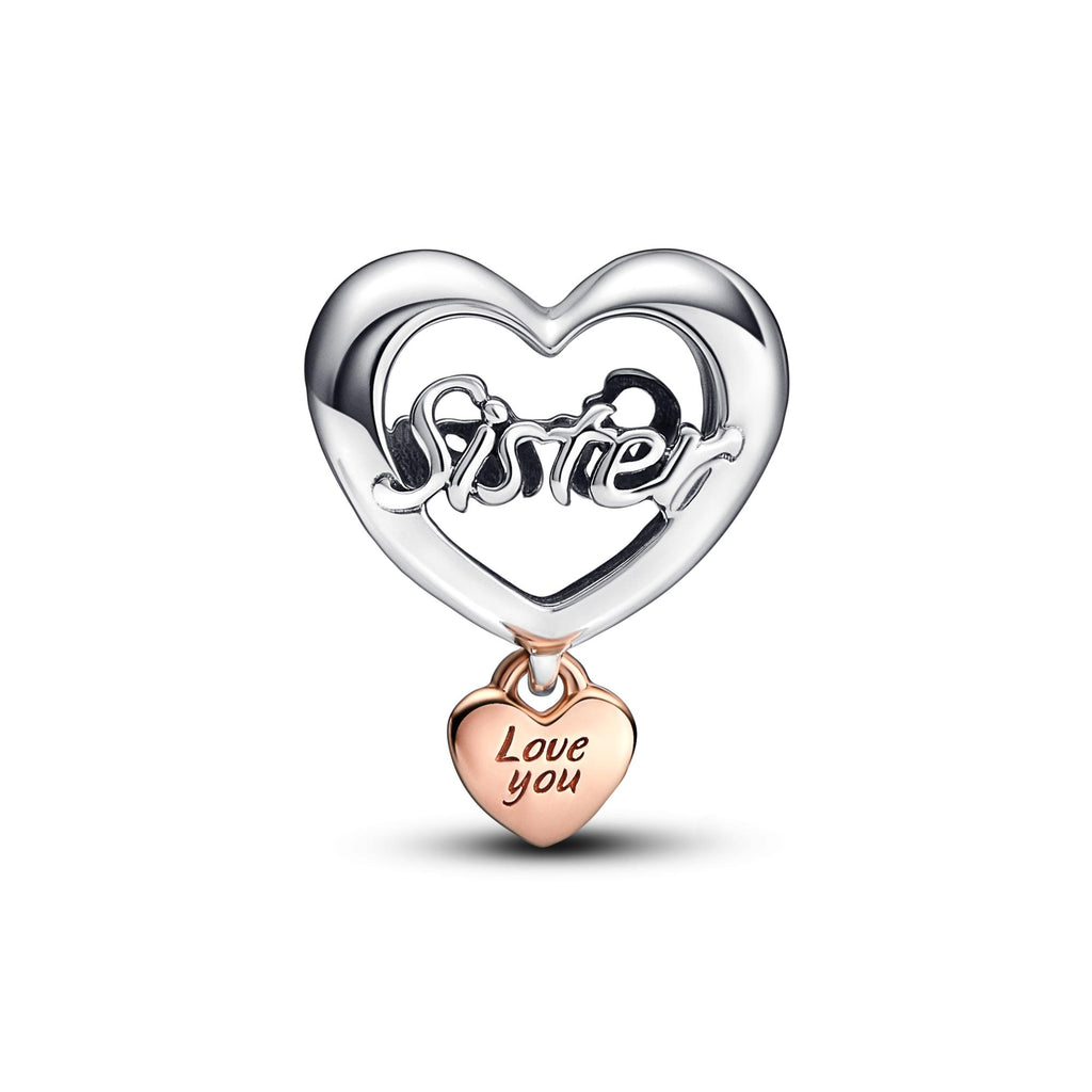 Pandora Moments Charm Cœur de Sœur Rose 782244C00