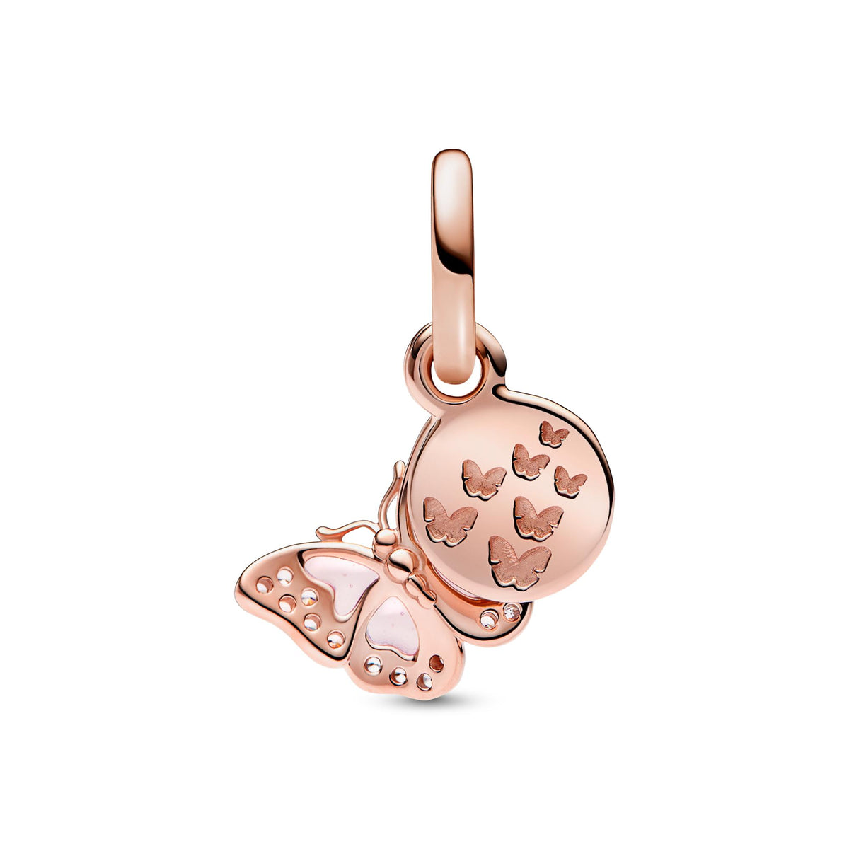 Pandora Moments Charm Pendant Double Papillon Rose & Citation 782555C01