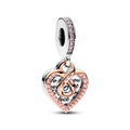 Pandora Moments Charm Pendant Double Cœur Infini Bicolore 782641C01