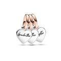 Pandora Moments Charm Pendant Triple Famille Génération de Cœurs Séparable Bicolore 782648C00