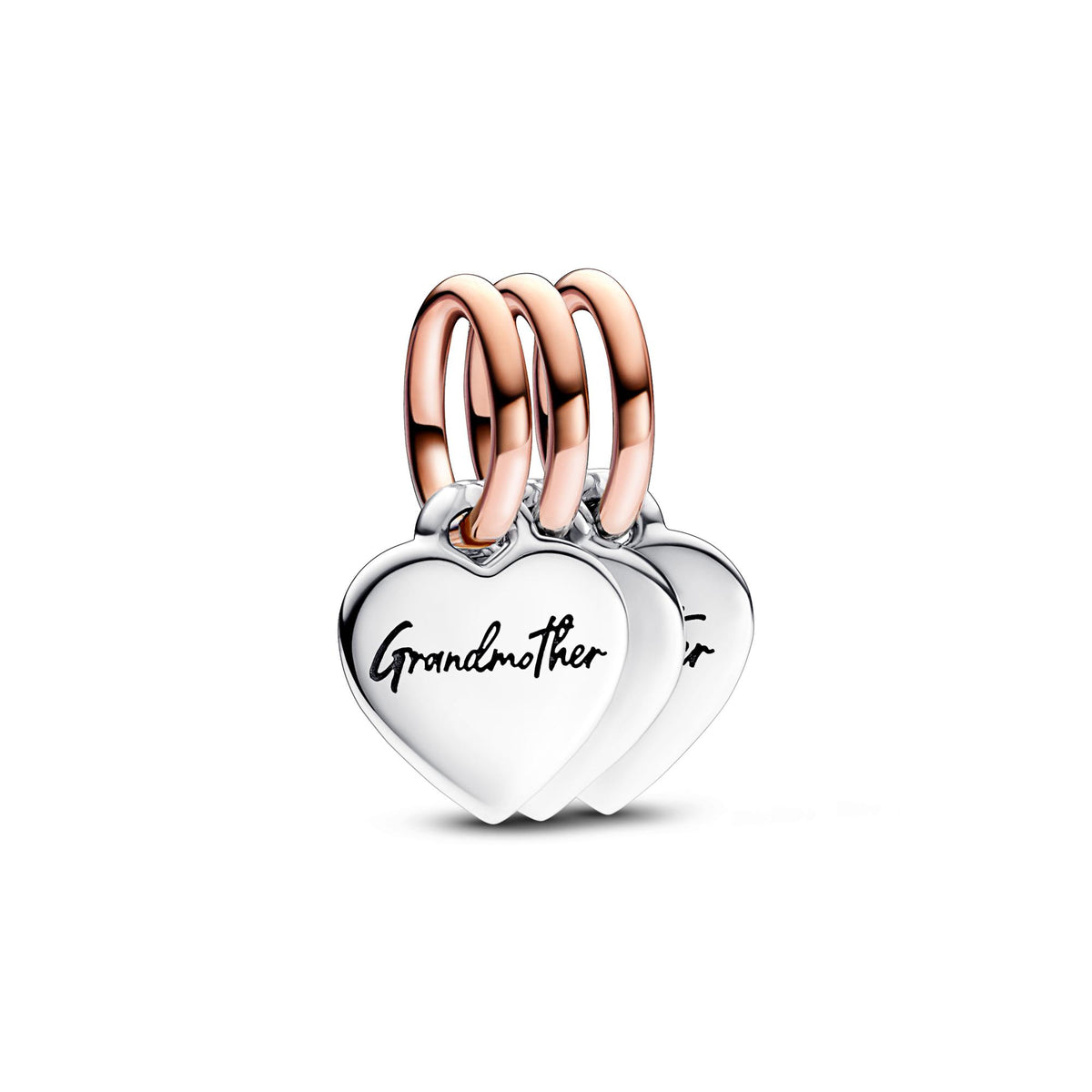Pandora Moments Charm Pendant Triple Famille Génération de Cœurs Séparable Bicolore 782648C00