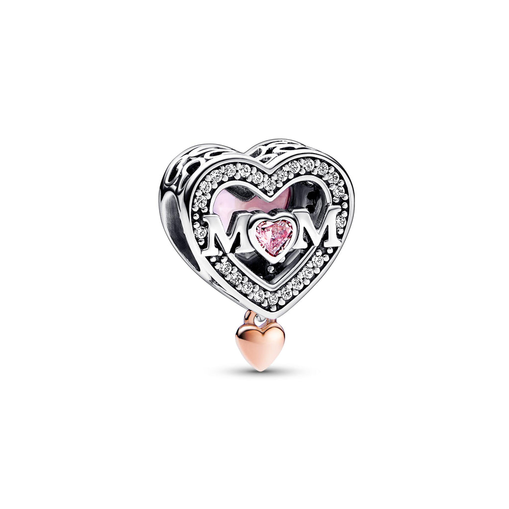 Pandora Moments Charm Maman & Cœur Ajouré Bicolore 782653C01