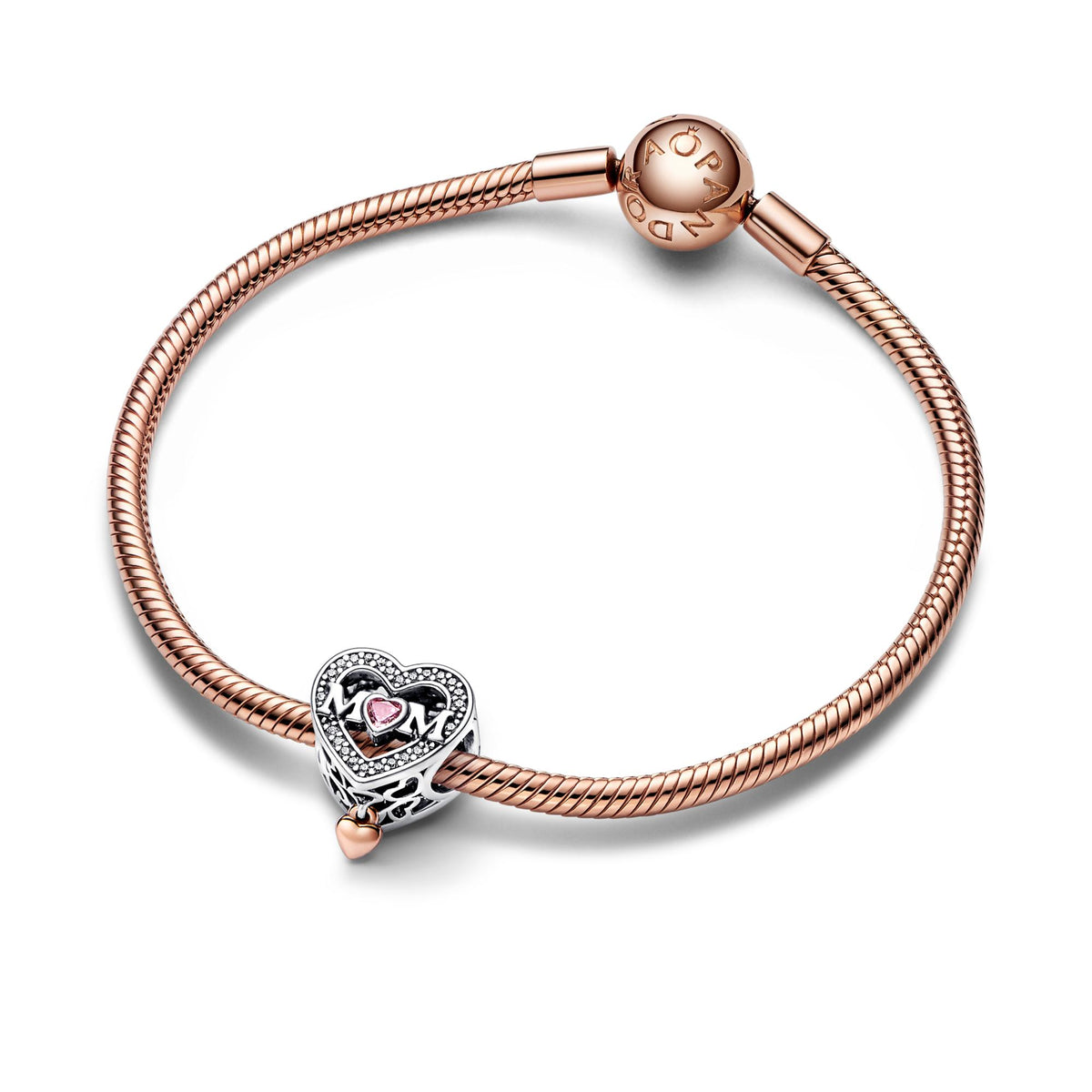 Pandora Moments Charm Maman & Cœur Ajouré Bicolore 782653C01