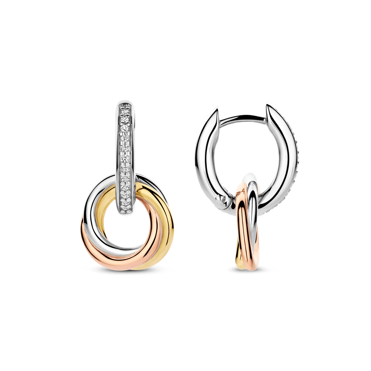 Ti Sento Milano Boucles d'oreilles pendantes Cercles 7857ZT
