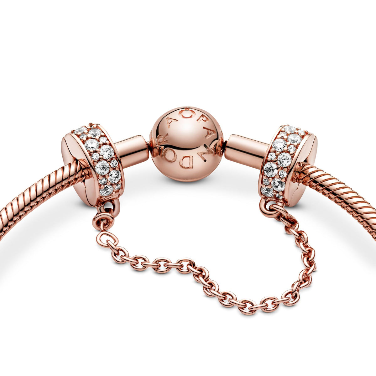 Pandora Moments Charm Clip Chaîne de Confort Pavé Incolore 786322CZ-05
