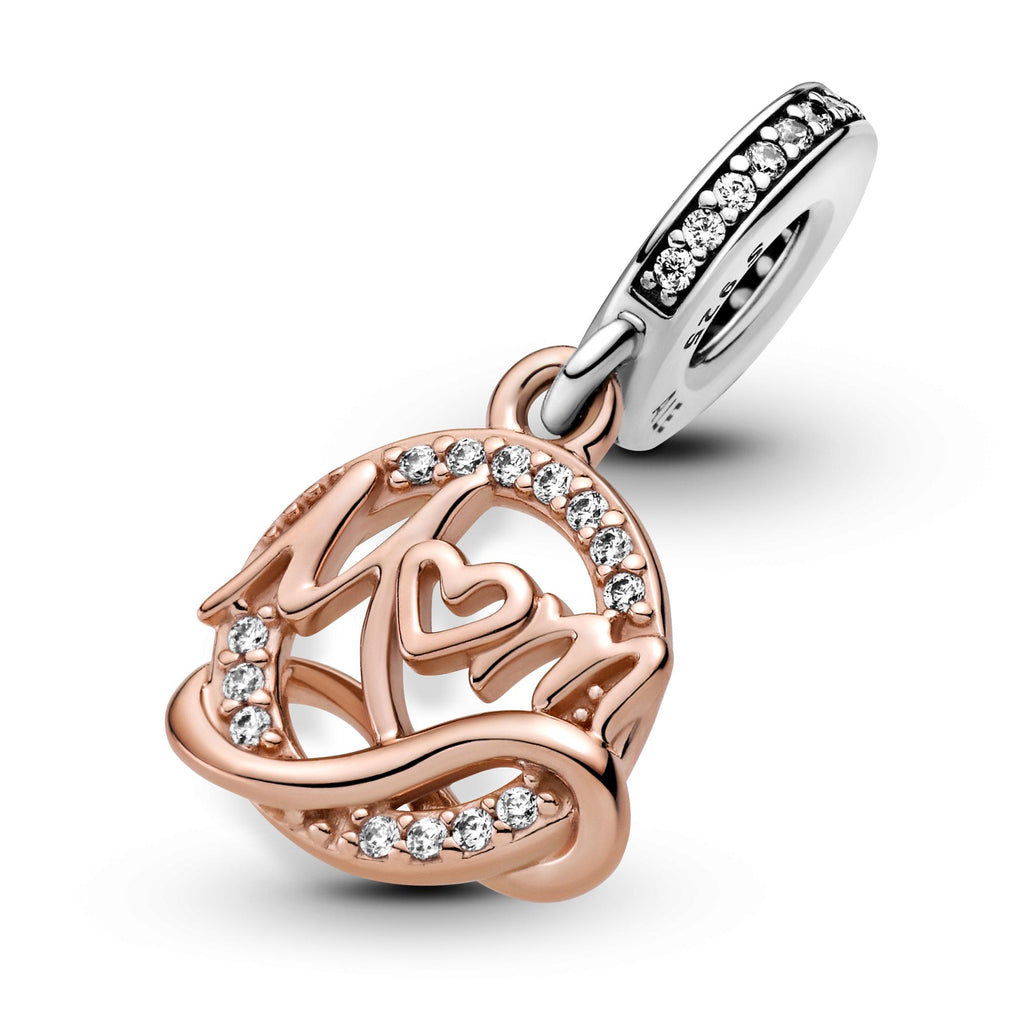 Pandora Moments Charm Pendant Mum (Maman) Bicolore 789374C01
