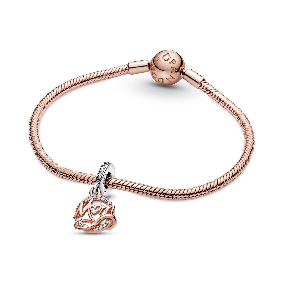 Pandora Moments Charm Pendant Mum (Maman) Bicolore 789374C01