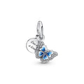 Pandora Moments Charm Pendant Double Papillon Bleu & Citation 790757C01
