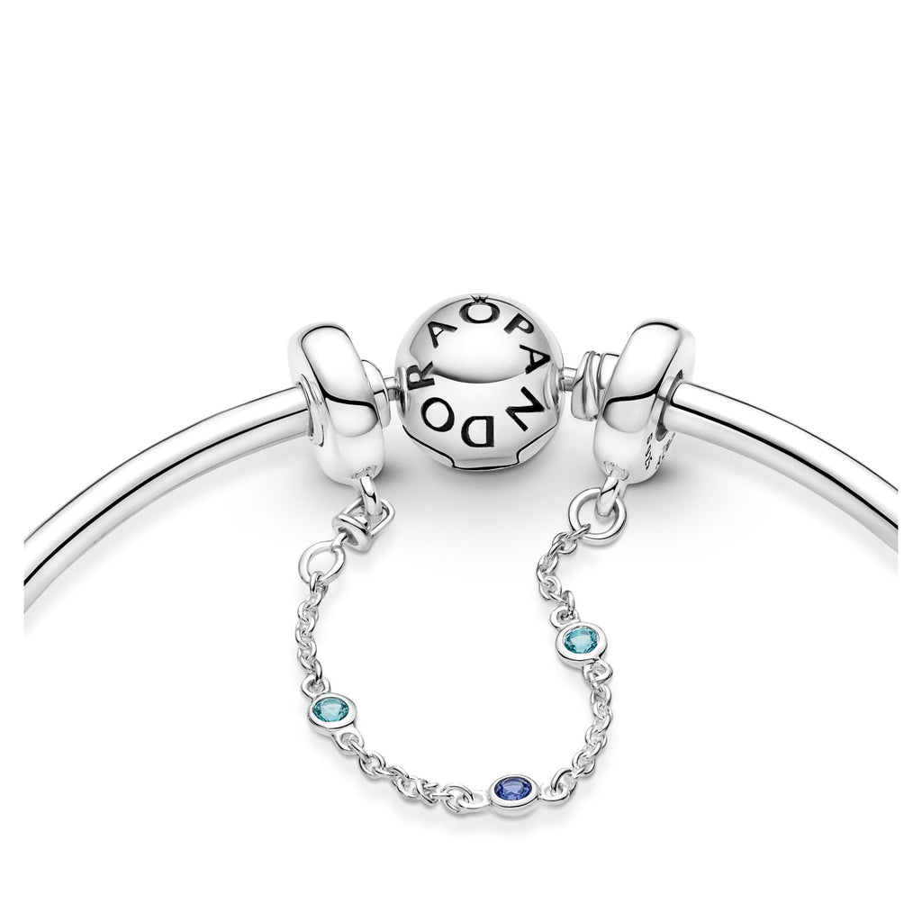 Pandora Moments Chaîne de Confort Triple Pierre Bleue 791688C01-05
