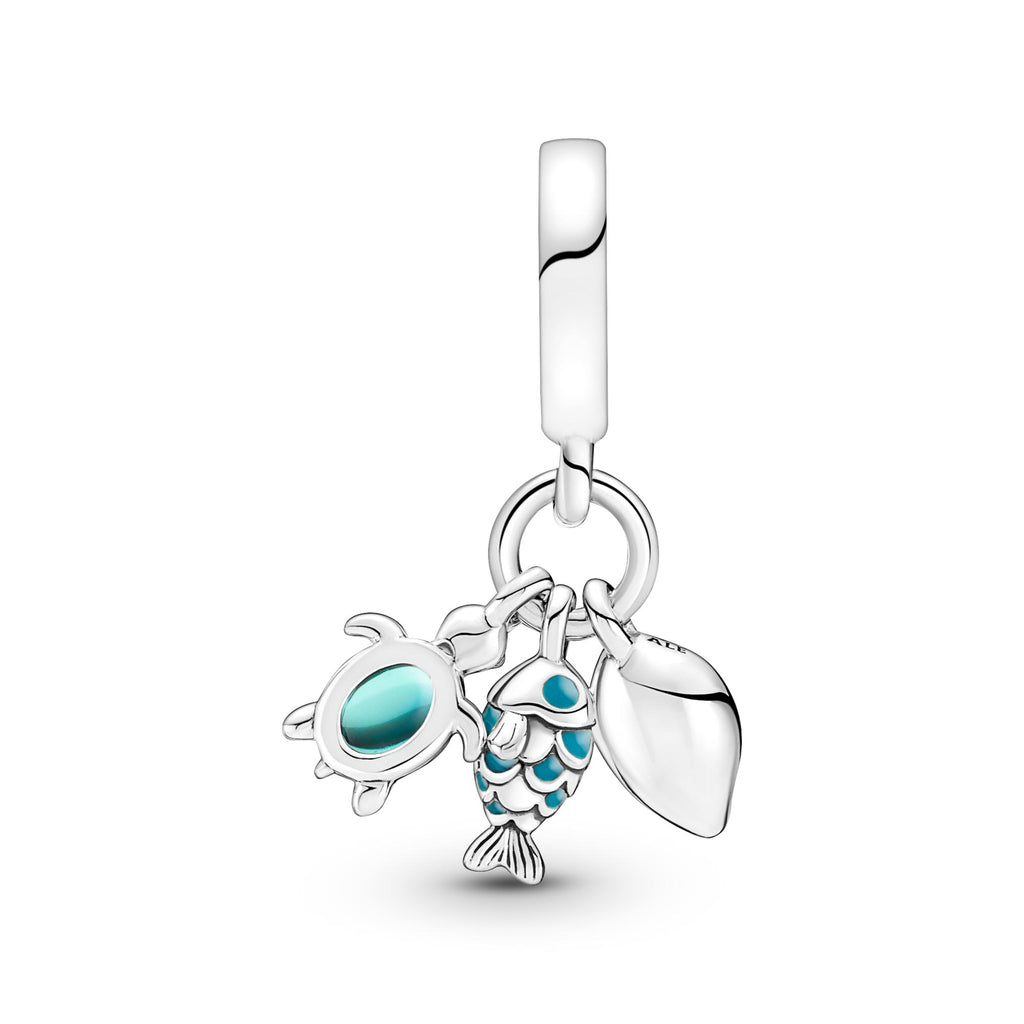 Pandora Moments Charm Pendant Triple Poisson, Tortue de Mer & Conque 791697C01