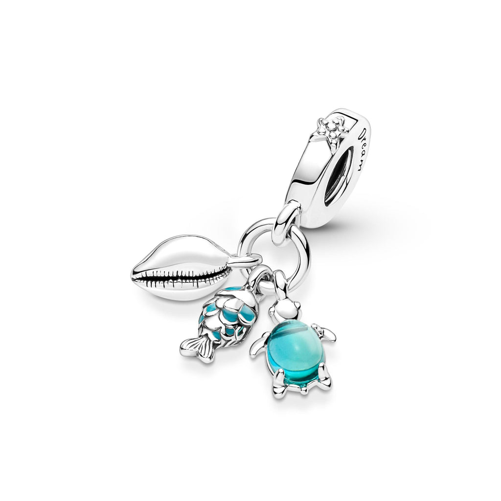 Pandora Moments Charm Pendant Triple Poisson, Tortue de Mer & Conque 791697C01