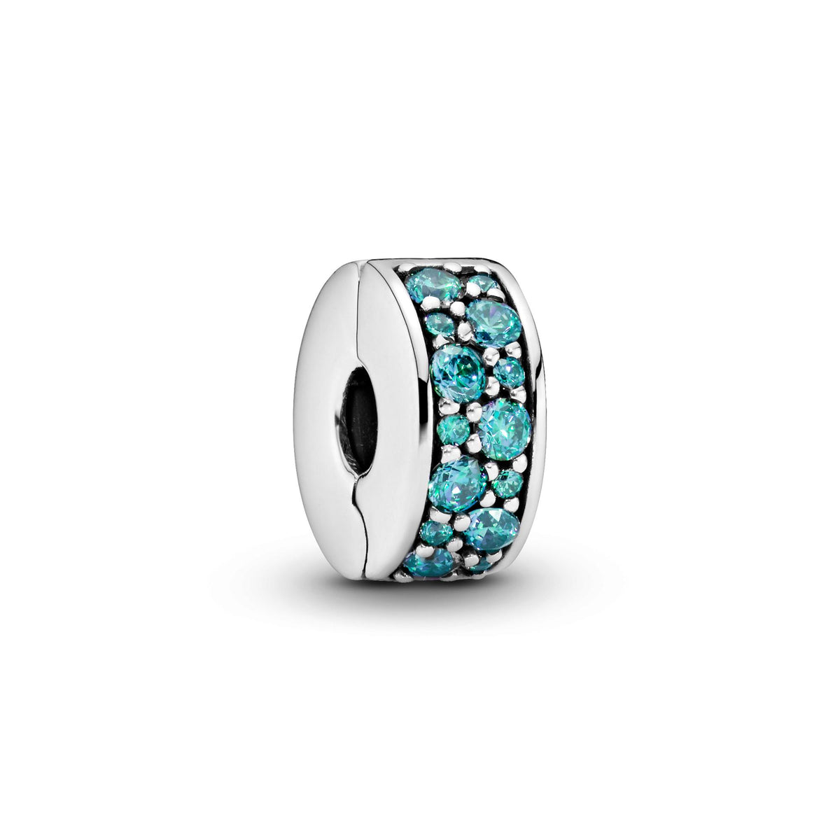 Pandora Moments Charm Clip Pavé Bleu-Vert 791817MCZ